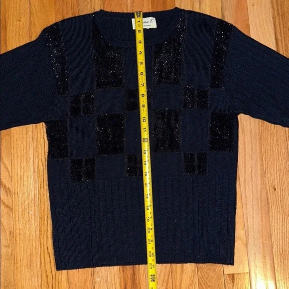 Beautiful luxe Italian navy sparkle sweater - Picture 8 of 10